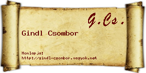 Gindl Csombor névjegykártya